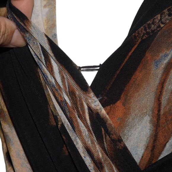 new CACHE Dress, M, Faux Wrap, Cap Sleeve, Leopard/Baroque/Lux print, Pullover - Picture 14 of 15